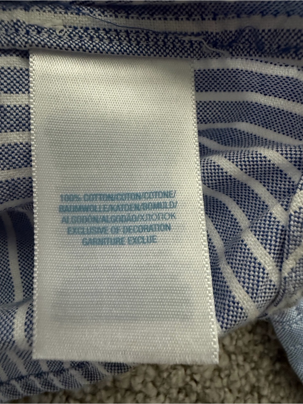 Ralph Lauren Light Blue & White Striped Button-Down Shirt Size 12M - Picture 5 of 5